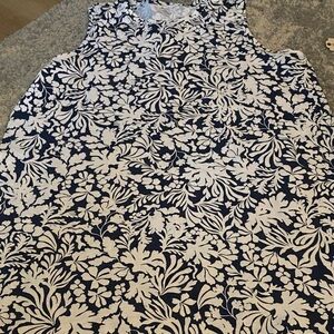 Womens St.Johns Bay navy/white coral design dress size 2x Sleeveless tank